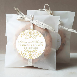 Adesivo Monograma de Casamento com Glamor de Vintage Doura