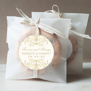 Adesivo Monograma de Casamento com Glamor de Vintage Doura