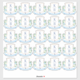 Adesivo Monograma de Casamento Costeiro Elegante