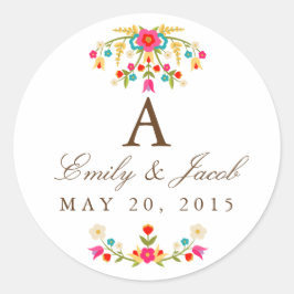 Adesivo Monograma de Casamento de Flores do País