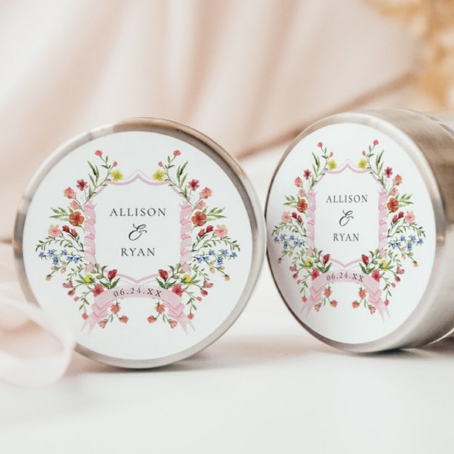 Adesivo Monograma de Casamento de Jardim Whimsical (Criador carregado)