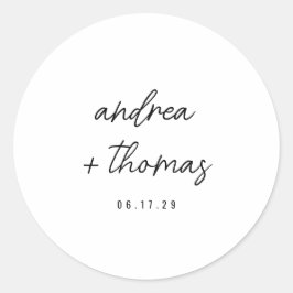 Adesivo Monograma de Casamento de Roteiro Minimalista