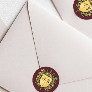 Adesivo Monograma de Casamento Dourado