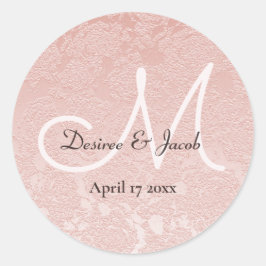 Adesivo Monograma de Casamento Elegante Cor-de-Rosa Esbran