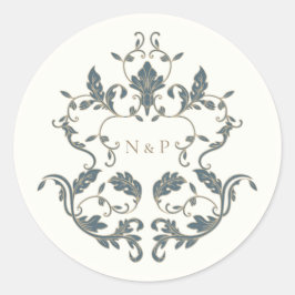 Adesivo Monograma de Casamento Elegante e Ornamentado