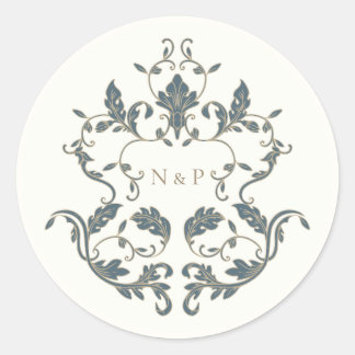 Adesivo Monograma de Casamento Elegante e Ornamentado