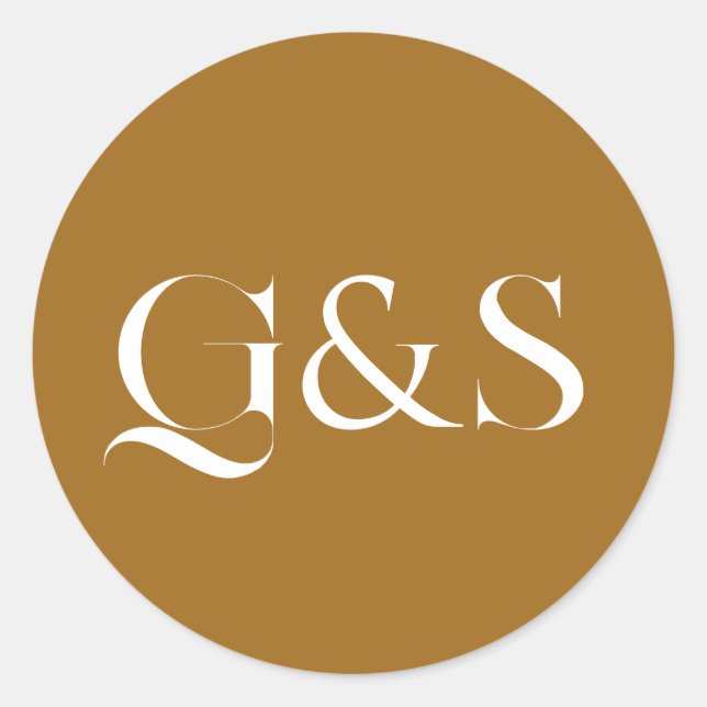 Adesivo Monograma de Casamento Elegante Mínimo (Frente)