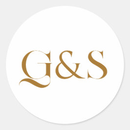 Adesivo Monograma de Casamento Elegante Mínimo