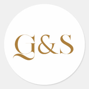 Adesivo Monograma de Casamento Elegante Mínimo