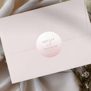 Adesivo Monograma de casamento em rosa dourado elegante