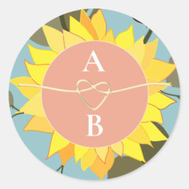 Adesivo Monograma de Casamento Floral Boho