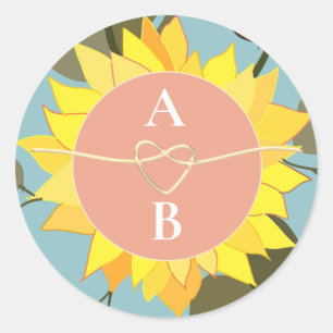 Adesivo Monograma de Casamento Floral Boho