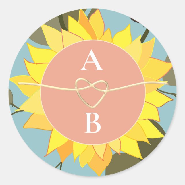 Adesivo Monograma de Casamento Floral Boho (Frente)
