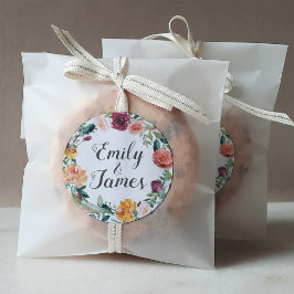 Adesivo Monograma de Casamento Floral Rustic Burgundy