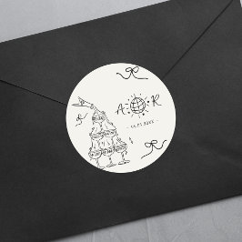 Adesivo Monograma de Casamento Francês de Brincadeira Dese