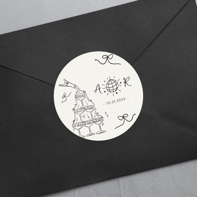 Adesivo Monograma de Casamento Francês de Brincadeira Dese (Criador carregado)