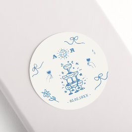 Adesivo Monograma de Casamento Francês Disco Imísico Desde