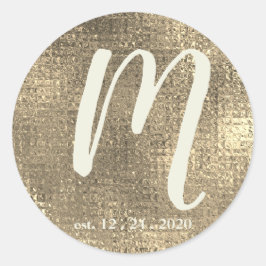 Adesivo Monograma de Casamento Metálico Dourado