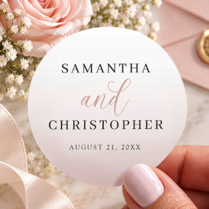 Adesivo Monograma de casamento moderno em dourado rosa