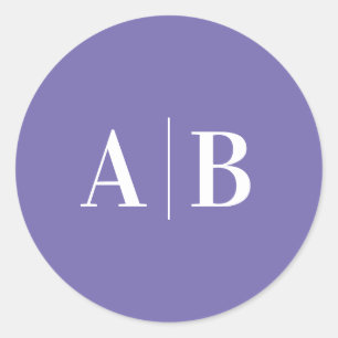 Adesivo Monograma de Casamento Moderno em Periwinkle e Bra