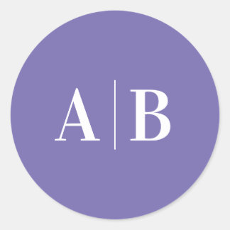 Adesivo Monograma de Casamento Moderno em Periwinkle e Bra