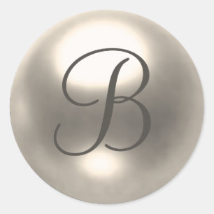 Adesivo Monograma de casamento Pearl B