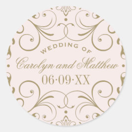 Adesivo Monograma de Casamento Rosa | Farinha Dourada anti