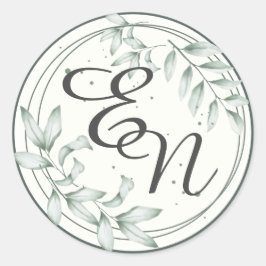 Adesivo Monograma de Casamento Russo Verde Deixa Vinheta R