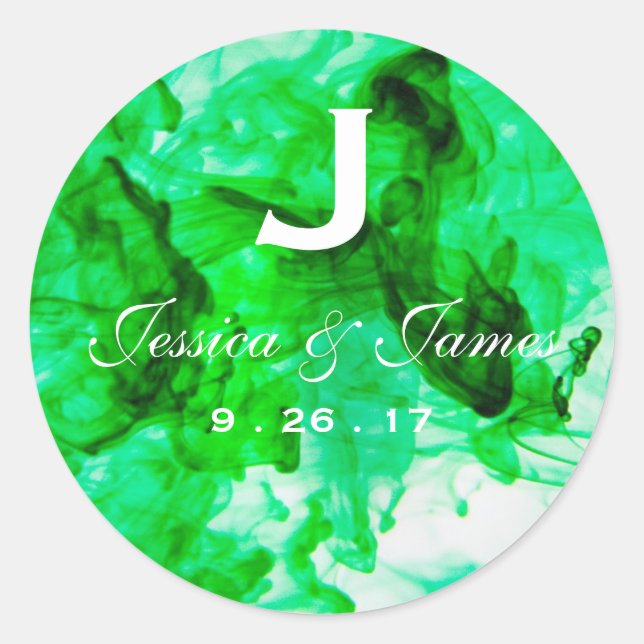 Adesivo Monograma de Casamento Verde (Frente)