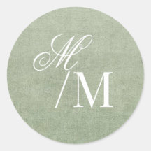 Monograma de casamento verde sage pastel delicado