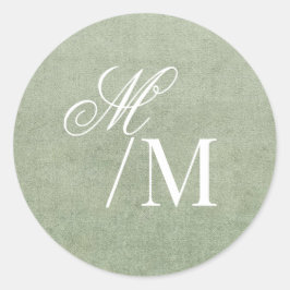 Adesivo Monograma de casamento verde sage pastel delicado