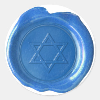 Adesivo Monograma De Cera - Azul - Estrela De David -