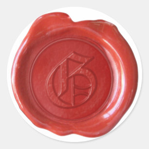 Adesivo Monograma de cera - Vermelho - Antigo Inglês - Let