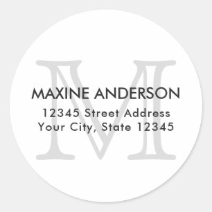 Adesivo Monograma de Cinzas Clássica Moderna Elegante Inic