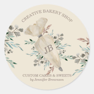 Adesivo Monograma de Comida Chic do Baking Boho