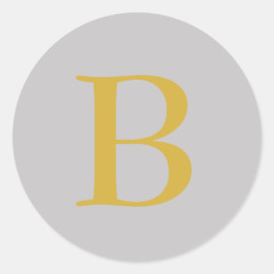 Adesivo Monograma de Cor Dourada da Cinza Moderna Adiciona