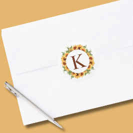 Adesivo Monograma de cupão de girassol