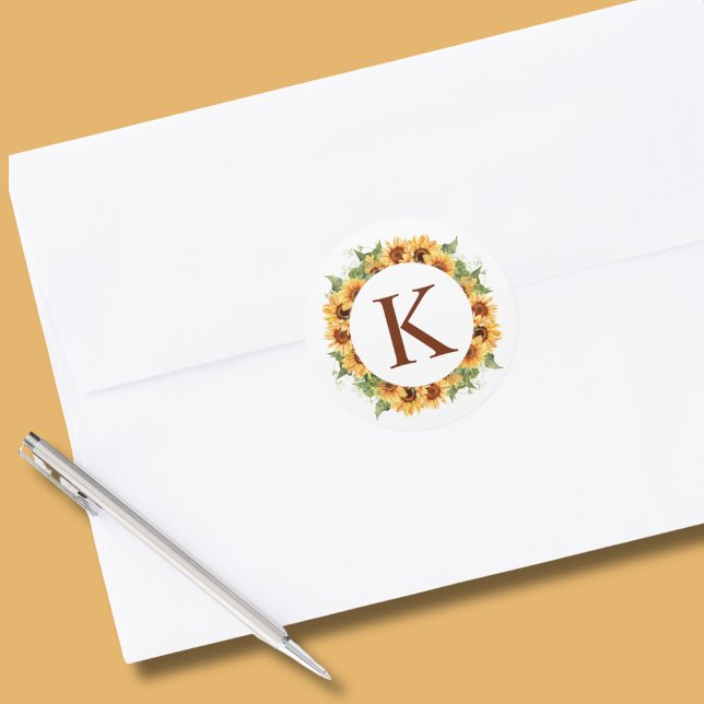 Adesivo Monograma de cupão de girassol (Criador carregado)