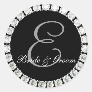 Adesivo Monograma de diamante E selo personalizável