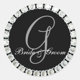Adesivo Monograma de diamante G selo personalizável