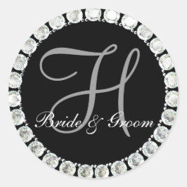 Adesivo Monograma de diamante H selo personalizável