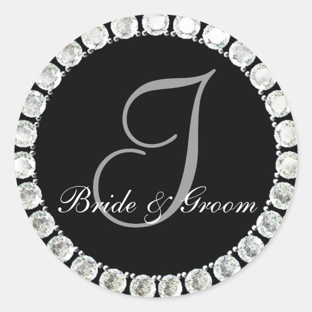 Adesivo Monograma de diamante I sela personalizável (Frente)