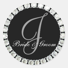 Adesivo Monograma de diamante J selagem personalizável