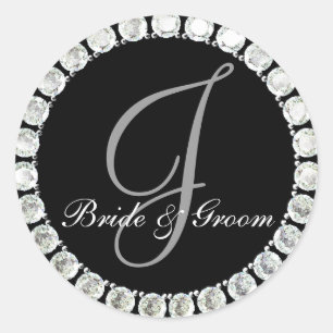 Adesivo Monograma de diamante J selagem personalizável