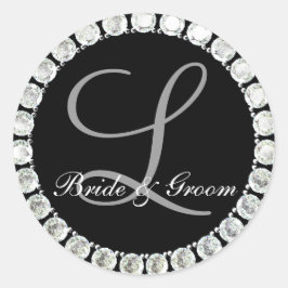 Adesivo Monograma de diamante L selo personalizável