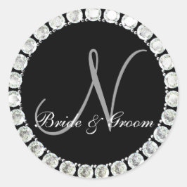 Adesivo Monograma de diamante N foca personalizável