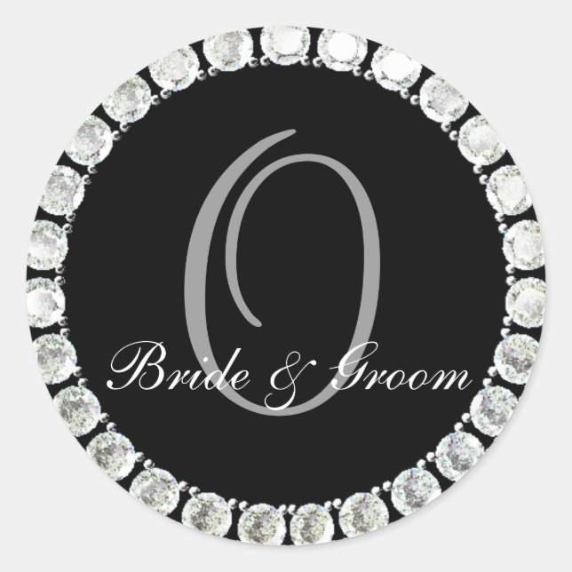 Adesivo Monograma de diamante O selo personalizável (Frente)