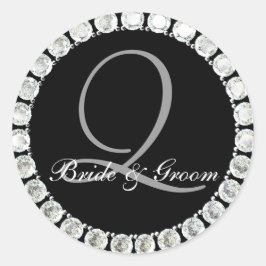 Adesivo Monograma de diamante Q selado personalizável