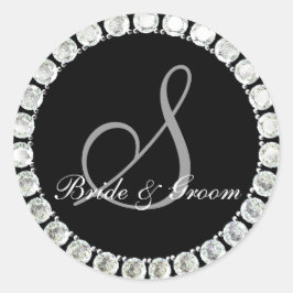 Adesivo Monograma de diamante S selo personalizável