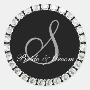 Adesivo Monograma de diamante S selo personalizável